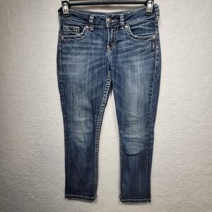 Silver Jeans Womens Suki Mid Capri Dark Wash W26 (Actual 30x25)